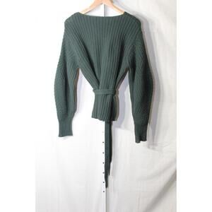 SEA New York Belted Green 100% Wool Sweater size XS